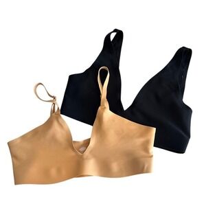 Parade Bralettes Size Medium Set of 2 - 1 Black, 1 Nude V Neck